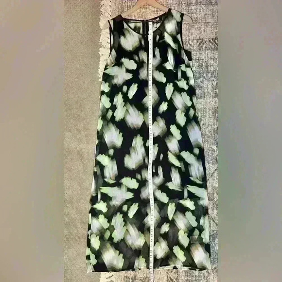 DKNY | NWT Womens Abstract Print Midi Dress in Black Lazer Multi | Size Large - Picture 9 of 15